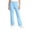 Blue, variant on Plebaso Girls Slim Flare Pants High Elastic Waist Casual Trousers Plain Comfy Bell Bottom Pants with Pockets