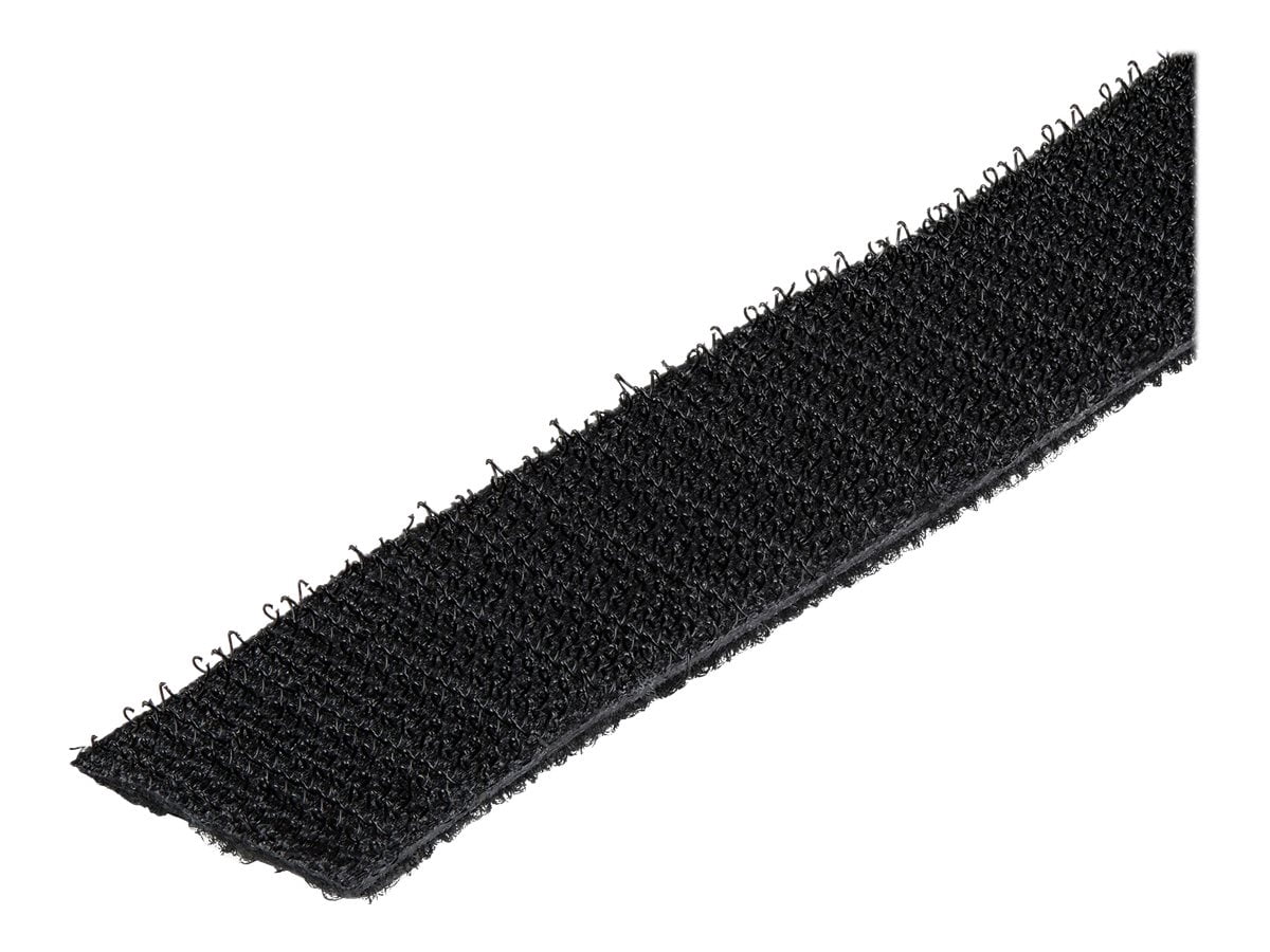 StarTech.com Hook-and-Loop Cable Management Tie - 100 ft. Bulk Roll - Black - Cut-to-Size Cable Wrap / Straps