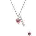 thumbnail image 2 of Delight Jewelry Acrylic Pink "Cool Cat / Purr Fect" Heart Silvertone Hope Anchors the Soul Bar Charm Necklace, 23", 2 of 4