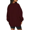 thumbnail image 4 of Crew Neck Sweatshirts Women Vintage,Oversized Sweatshirts for Women Crewneck, Women's Autumn Winter Long Sleeve Pullover Tops Solid Color T-shirts Shirts,Long Sleeve Workout Tops For Women Loose Fit, 4 of 7