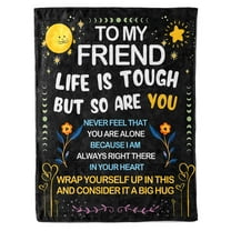 Blanket for Best Friend Birthday Gift, Friend Gifts for Women Unique, Friendship Gifts for Women Bestie, Throw Blanket 60” x 50” (Black)