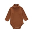 thumbnail image 2 of WJSXC Spring Baby Girls Boys Cute Romper Long Sleeve Button Sweatshirt Jumpsuits Brown, 2 of 5