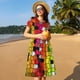 thumbnail image 4 of Balery Colorful Tie Dye Stained Glass 1 Vestidos sueltos de manga corta para mujer, vestidos de verano 2025, vestidos casuales de corte A con vuelo., 4 of 6