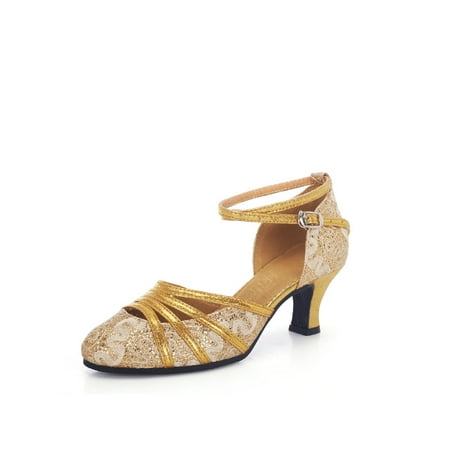 

Crocowalk Women Wear Resistant Non Slip Kitten Heels Sandals Comfortable Buckles Pumps Summer Soft Closed Toe