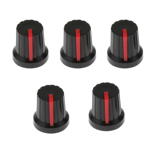 Perillas de Pedal de Efecto de Guitarra Yuyangstore 5 uds. Negro y Negro + rojo