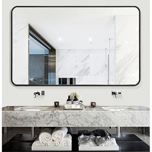 Black Bathroom Mirror 30x40, Large Mirror 30 x 40 Inch for Wall