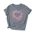 thumbnail image 4 of SnZhen Womens Valentine's Day Printed Tops Ladies' Fashion Round Neck Short Sleeve Round Neck Top/Shirt, 4 of 5