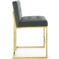 thumbnail image 3 of Modway Privy Gold Stainless Steel Performance Velvet Counter Stool in Gold Charcoal, 3 of 8