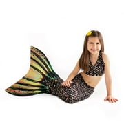 Sun Tail Mermaid Keiki Mermaid Set, Sea Monster Tail, Child Medium 67, Black Monofin