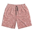thumbnail image 4 of Bixox Men's Rose Gold Pink Glitter printing Casual Classic Fit Short Summer Beach Shorts, 4 of 6