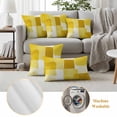 thumbnail image 6 of Yellow Geometric Outdoor Waterproof Pillow Covers, Watercolor Ombre Modern Abstract Art Decorative Square Throw Pillowcase Sofa Cushion Sham for Patio/Couch/Chair, 26"x26" 2 Pack, 6 of 8
