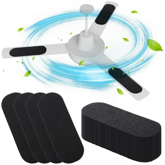 40 PCS Ceiling Fan Filters, 9.8 x 3.5 in Ceiling Fan Air Purifier Pads, Ceiling Fan Dust Catcher, Self-Adhesive Hanging Fan Activated Carbon Filter Fiber Pads, Efficient Air Purification