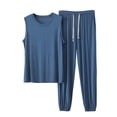 thumbnail image 2 of FNFYFH Big and Tall Modal Pajamas Set for Men Sleeveless Tank Top and Jogger Pants Sets 2 Piece Loungewear Sleepwear Comfy Outfit for Husband, 2 of 6