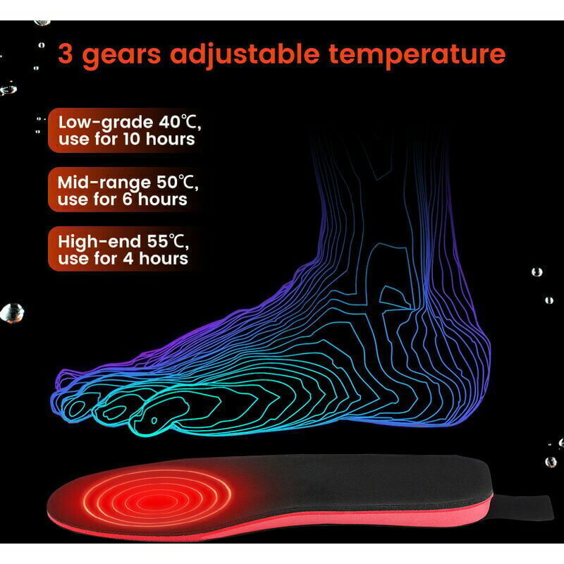 thumbnail image 2 of Heated Insole Wireless Foot Warmer Indoor for Hunting Fishing Hiking Camping Unisex Safety Shoe and Boot Accessory, 2 of 4