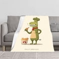 thumbnail image 2 of Durable Soft & Warm Flannel Blanket - Cozy Chef Design for Sofa Travel Bed & Chair - Perfect for Snuggling, 2 of 7