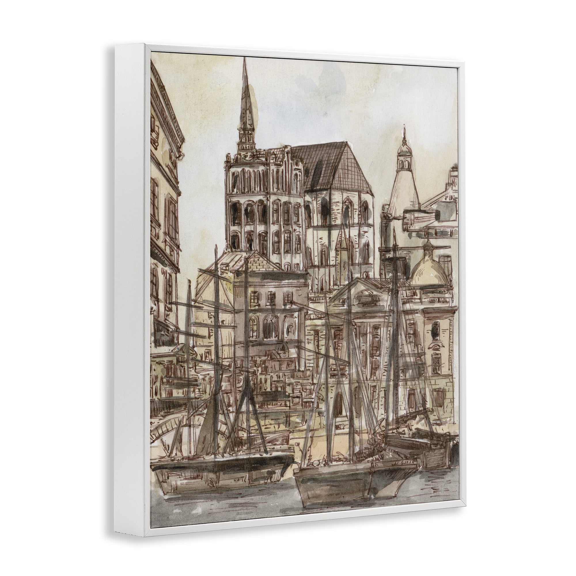 Stupell Industries Harbor of Salted Remnants White Framed Giclee Art, design by Melissa Wang