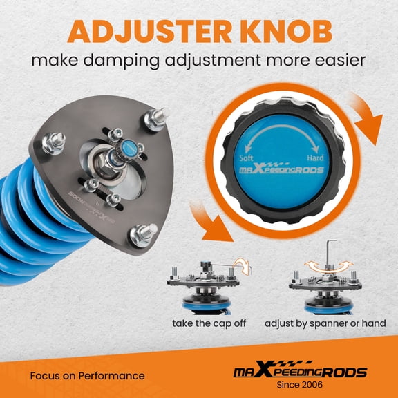 maXpeedingrods Coilover for Acura TLX UB1 UB2 2015-2020, for Honda Accord CT1/CT2/CR1/CR2 2013-2017, 24 Levels Damper Adjustable Shock Absorber Struts, Height Adjustable T6 Upgraded Lowering Kits