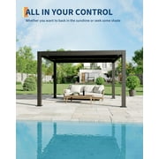 Tuekys All-Aluminum Louvered Pergola 10 x 12, Outdoor Pergola with Adjustable Louvered Roof, Reinforced Aluminum Frame, Integrated Drainage System, Hardtop Gazebo for Patio, Deck