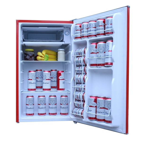Budweiser 3.2 cu. ft. Refrigerator FR320, Red, Flush Back Design