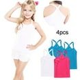 thumbnail image 2 of ZACPNCV 4 Pieces Girls Dance Tank Tops Racerback Camisole Undershirts Spaghetti Strap Camis Dance Clothes Tank Tops for Girl Hot Pink 12-24 Months, 2 of 7