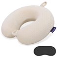 thumbnail image 1 of Almohada cervical de viaje Gosider de espuma viscoelástica con soporte para cuello, color beige, 1 of 7