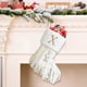 thumbnail image 4 of Adornos navideños Medias navideñas personalizadas con letras 22 cm Medias navideñas bordadas de Papá Noel Calcetín navideño a rayas Adornos colgantes para chimenea Árbol de Navidad Calcetín con letras, 4 of 5