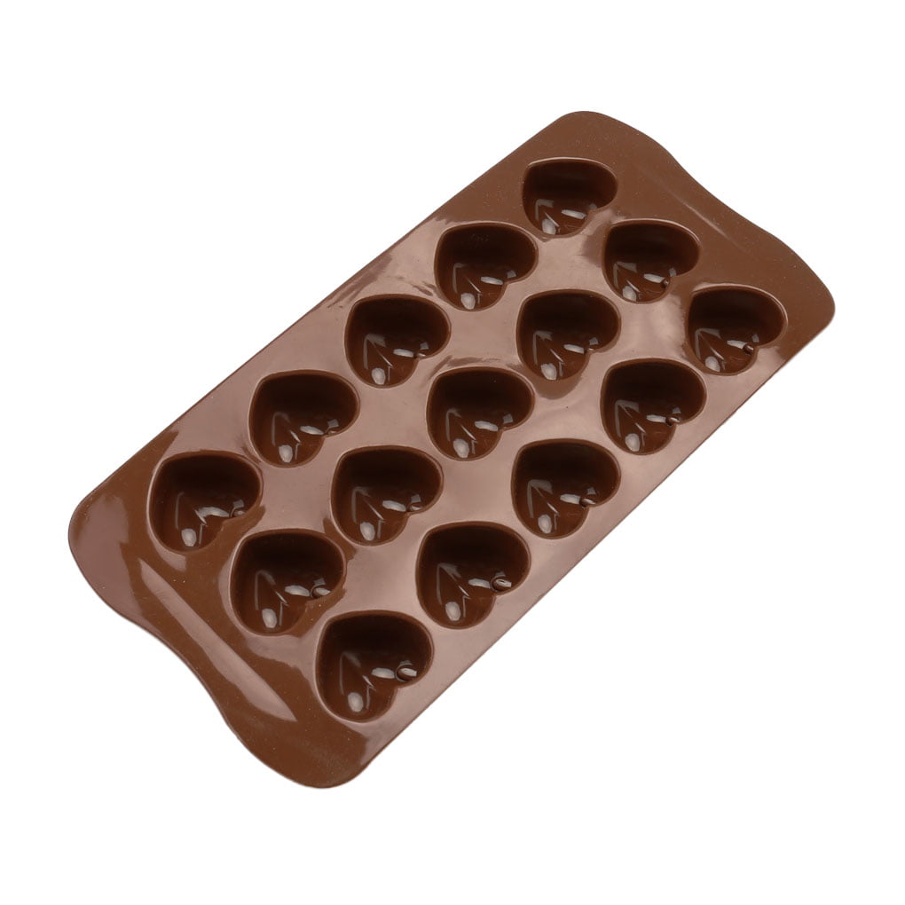 15 Love Hearts Silicone Mould Chocolate Fondant Jelly Ice Cube Mold 