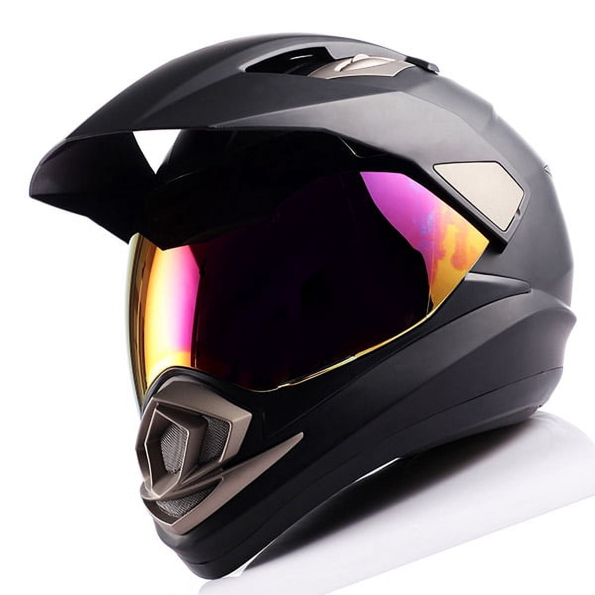 1Storm Dual Sport Helmet Motorcycle Full Face Motocross Off Road Bike HGXP14A Matt Black