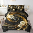 thumbnail image 1 of YST Black Gold Watercolor Bedding, Modern Abstract Artwork Comforter Set, 7-Piece, Twin, 1 of 4