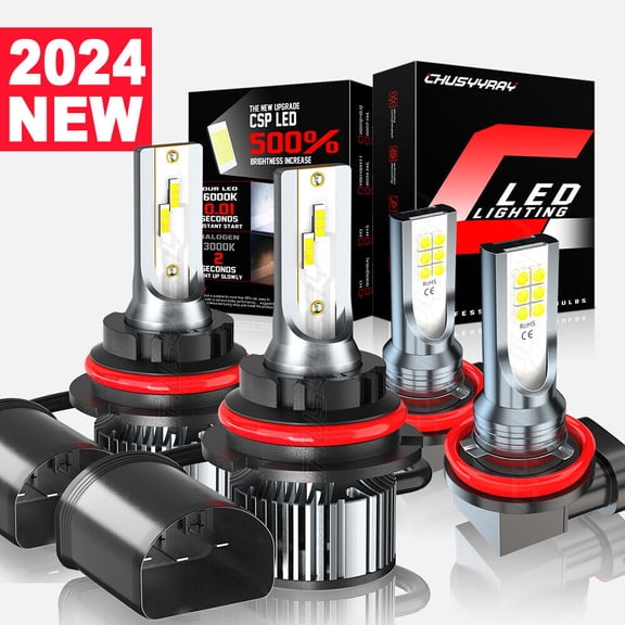 For Mitsubishi Endeavor 2006-2011 4PC 9004 LED Headlight Hi-Low H8/H11 Fog Light Bulbs Kit