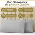 thumbnail image 4 of 100% Microfiber Double Brushed Sheet Set - Extra-Soft, Breathable & Wrinkle-Free - 15" Deep Pockets, 54" x 80" - Ideal for Extra Long Full Beds - 4PC Set (Full XL, Light Grey), 4 of 7