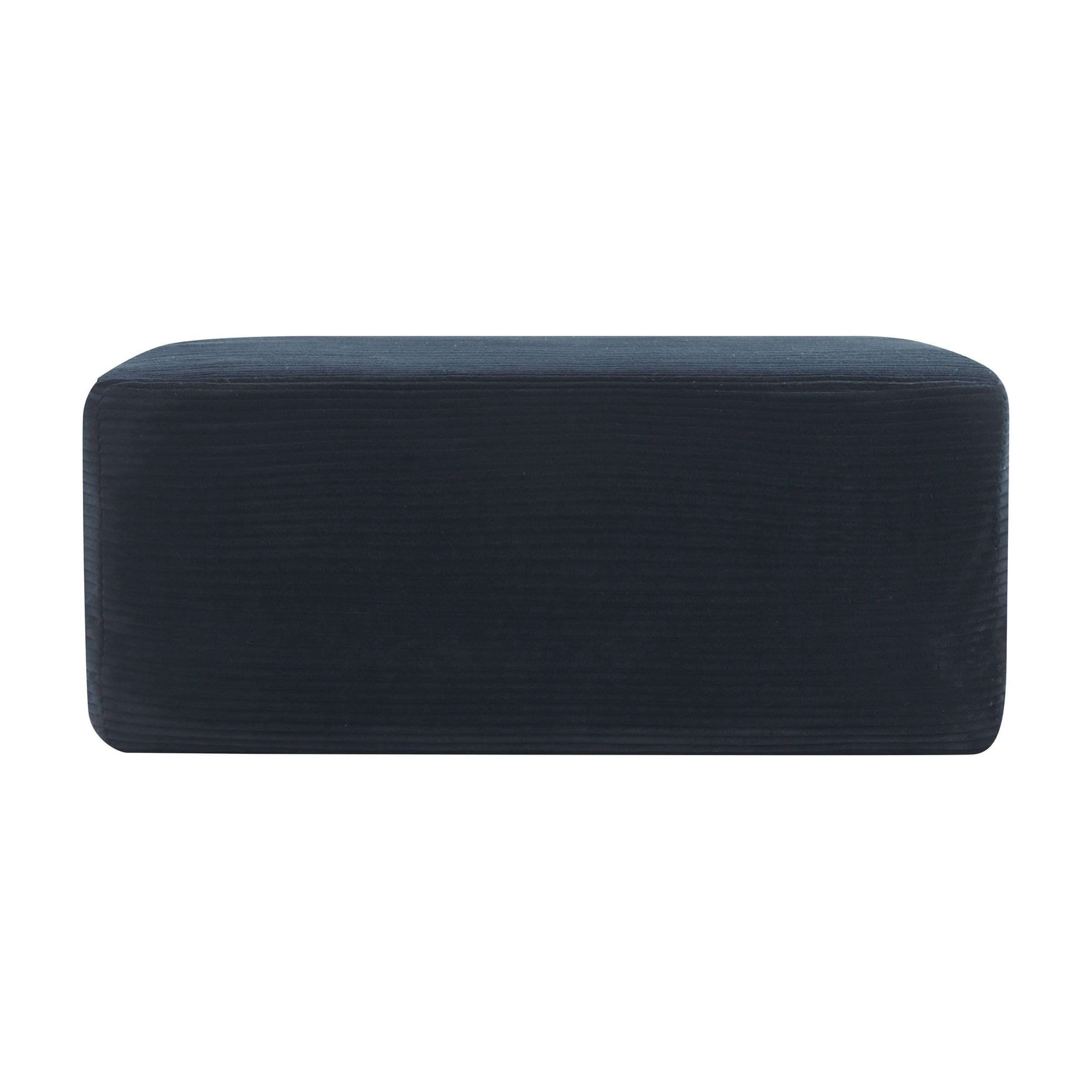 Corduroy Ottoman, Upholstered Sofa Footrest Bench, Multipurpose Accent Stool for Living Room Bedroom
