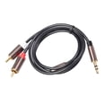 thumbnail image 1 of Cable de audio AUX de 3,5 mm a 2 RCA 1/8 a divisor 2RCA para amplificador de PC, 1 of 9