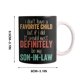 thumbnail image 2 of Taza vintage "No tengo hija favorita" | Taza de café de cerámica blanca de 325 ml | Apta para lavavajillas y microondas | Regalo sarcástico y divertido para mamá, hermana, esposa o novia | Día de la, 2 of 5