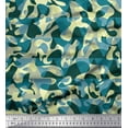 thumbnail image 1 of Soimoi Japan Crepe Satin Fabric Two Tone Camouflage Print Sewing Fabric Yard 42 Inch Wide, 1 of 1