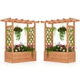 thumbnail image 1 of Costway 2 PCS Raised Garden Bed with Trellis & Hanging Roof Drainage Elevated Planter Box, 1 of 10
