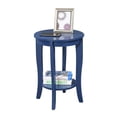 thumbnail image 3 of Pemberly Row Table d'Appoint Ronde en Bois avec Étagère Inférieure Bleue, 3 of 6