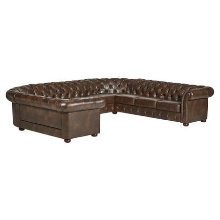 Weston Home Vance U Shape 10 Seat Bonded Leather Sectional Sofa