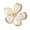 White, variant on Finger Ring Five-Petal Flower Shape Open Adjustable Fit Women Ring Handcrafted Drip Glaze Enamel Metal Outline Middle Finger Band