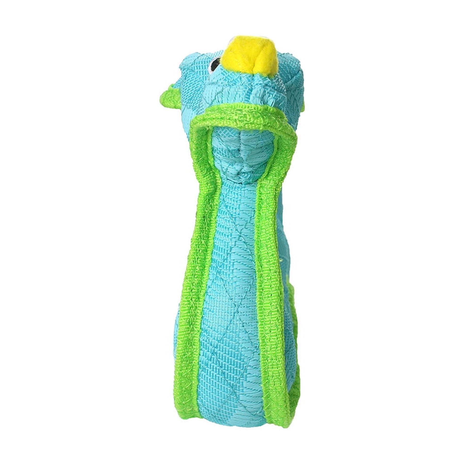 DuraForce Dragon Tiger Blue-Green, 2-Pack, Durable Woven Mesh Fiber Squeaky Dog Toy
