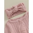 thumbnail image 5 of Bagilaanoe Newborn Baby Girl Fall Jumpsuit Long Sleeve Bodysuit + Headband 3M 6M 12M Infant Ruffle One Piece Romper, 5 of 9