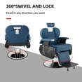 thumbnail image 3 of Barber Chair with Hair Cutting Tool Set and Salon Barber Cape, Blue, 3 of 10