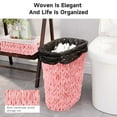 thumbnail image 2 of Pink Trash Can with Wicker Storage Baskets,12 Liter/3.2Gallon Small Bathroom Trash Can Handwoven Waste Basket Narrow Small Garbage Can for Bedroom, Bathroom,Office, 2 of 6