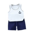 thumbnail image 2 of Fengyings Toddler Baby Boy Girl Outfits Summer Clothes Set Cotton Sleeveless T-shirt Tops Shirt Short Outfit Set, 2 of 4