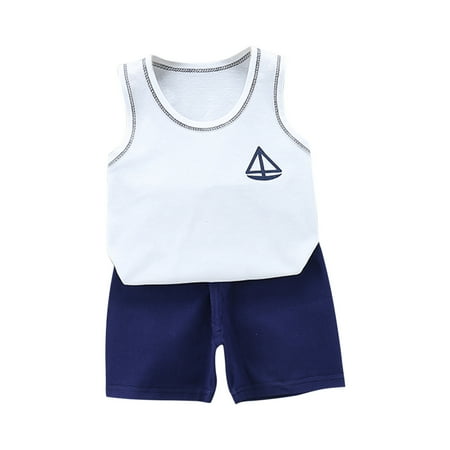 

Toddler Set Clearance Toddler Sets For Kids Toddler Kids Baby Boys Girls Fashion Cute Sleeveless Vest Shorts Cartoon Print Casual Suit