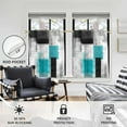 thumbnail image 3 of Teal Black and Grey Window Curtains for Kitchen Turquoise Gray Aqua White Silver Geometric Small Short Home Living Room Bedroom Bathroom Drapes Treatment Fabric 1 Pair, 27.5" W x 45" L, Modern, 3 of 6