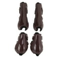 thumbnail image 2 of Botas de tendón de caballo de 4 piezas, botas de pata de caballo delanteras y traseras gruesas ajustables para uso diario, conjunto marrón XL, 2 of 12