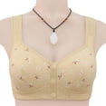 thumbnail image 4 of Gymayou Front Button Wireless Bra for Middle Aged Mom Vest Style Easy Front Snap No Underwire Comfort Bra for Elderly Women Daily Sleep Home Underwear Beige 36, 4 of 6