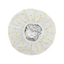 Unique Bargains 1 Pc Women Durable Triangle Shower Cap for Bathroom Vacation Hotel Travel Yellow Satin EVA