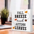 thumbnail image 5 of Zomyto 5x5 In Rustic Autumn Decor Wooden Box Sign,Fall Breeze and Autumn Leaves, 5 of 8